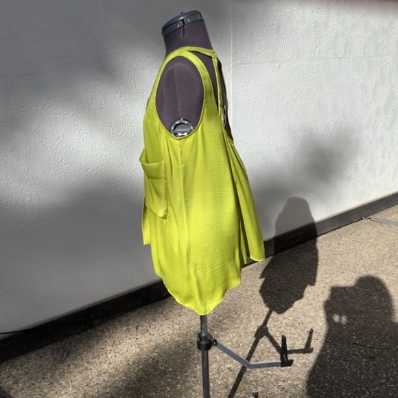 BCBG Maxazria Size medium , Chartreuse open back, loose fitting tank - Picture 2 of 5